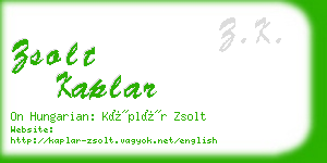 zsolt kaplar business card